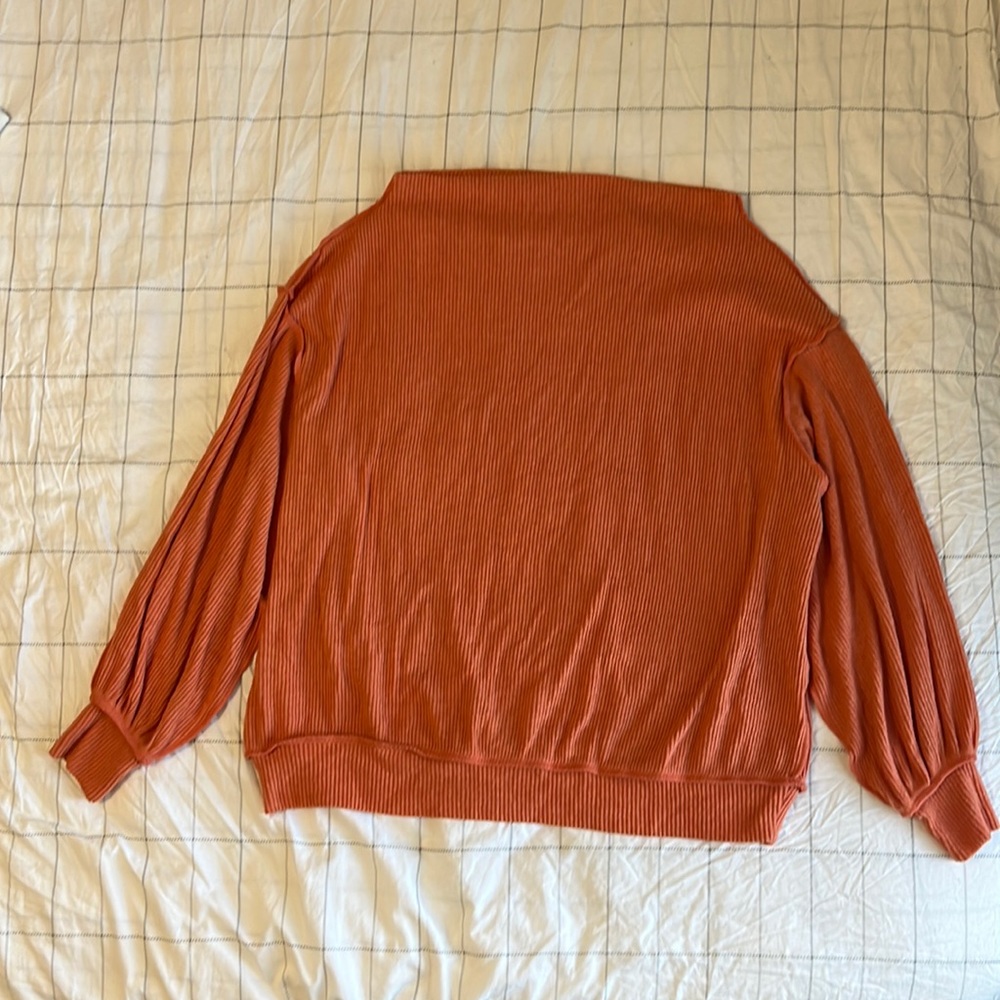 We the free free people orange off shoulder sweater